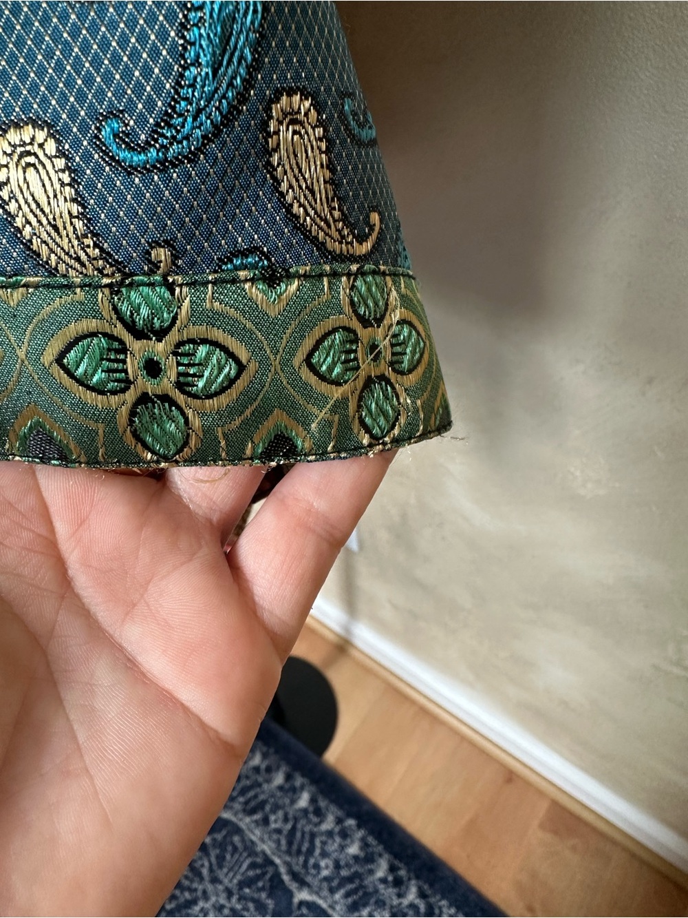 Sacred Threads Multicolor Patchwork Satin Button-Front Top - Picture 13 of 13